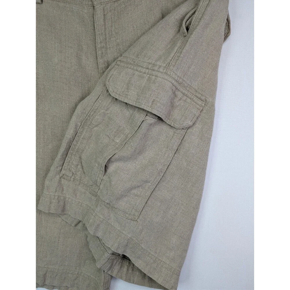 Daniel Cremieux Men’s Linen Khaki Cargo Shorts 36